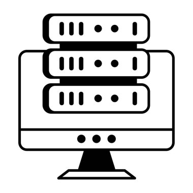veri depolama simgesi, beyaz arkaplanda vektör illüstrasyonu
