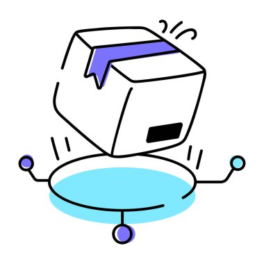 Tedarik Zinciri Yönetimi Doodle Simgesi