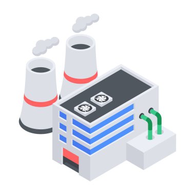 Çevre Enerjisi Düz Isometric Simgesi