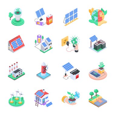 Güneş enerjisi simgesi vektör resimleme arkaplanı   