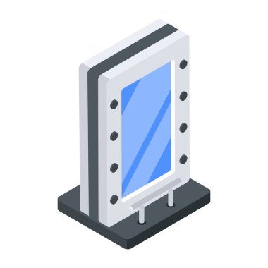 Beyaz arkaplanda reklam panosu simgesi 