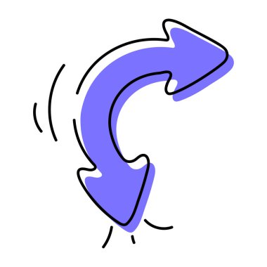 İşaretçi Düğmesi El Çizim Simgesi