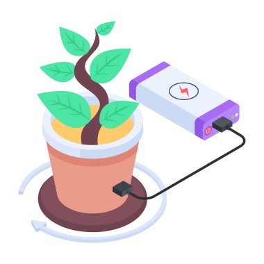 bitkisel vektör illüstrasyonlu pil 