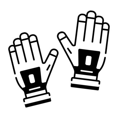 İtfaiye eldiveni ikonu, taslak biçimi