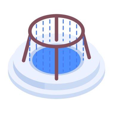 Sokak çeşme simgesi, beyaz arkaplanda vektör illüstrasyonu