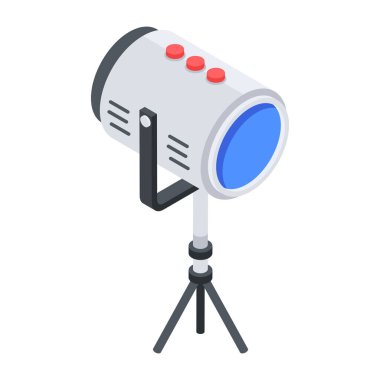 teleskop simgesi vektör izometrik illüstrasyon