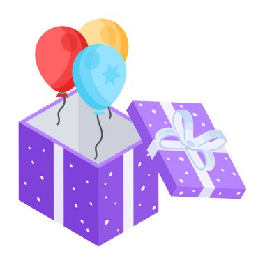 Düz Isometric Sevgililer Günü Simgesi