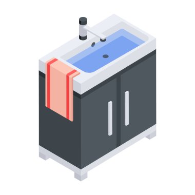 Su batırma simgesi, beyaz arkaplanda vektör çizimi