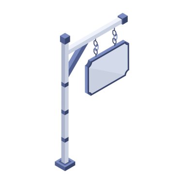 Beyaz arkaplanda reklam panosu simgesi 