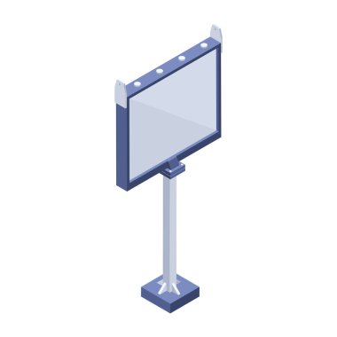 Beyaz arkaplanda reklam panosu simgesi 