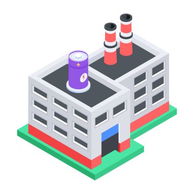 Çevre Enerjisi Düz Isometric Simgesi