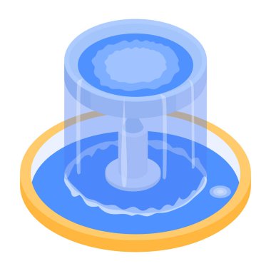 Sokak çeşme simgesi, beyaz arkaplanda vektör illüstrasyonu