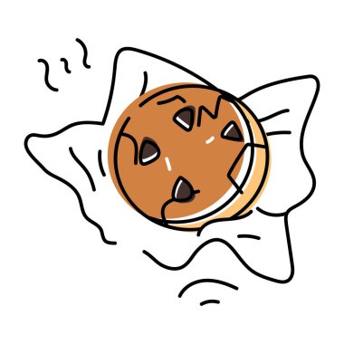 Çikolata parçalı kurabiye vektör illüstrasyonu, simge ögesi arkaplanı