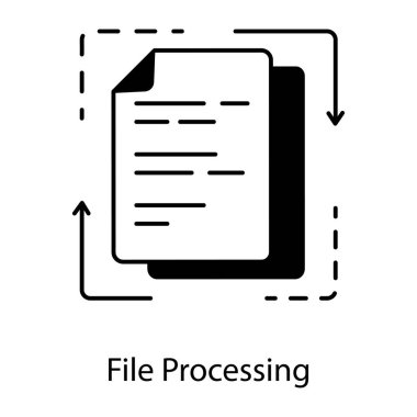 dosya işleme simgesi, belge simgesinin vektör tasarımı