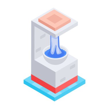 Sokak çeşme simgesi, beyaz arkaplanda vektör illüstrasyonu