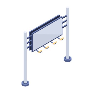 Beyaz arkaplanda reklam panosu simgesi 