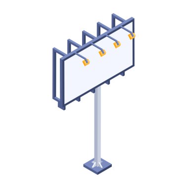 Beyaz arkaplanda reklam panosu simgesi 