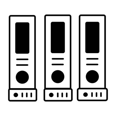 Beyaz arkaplanda veri depolama simgesi izole edildi, vektör illüstrasyonu 