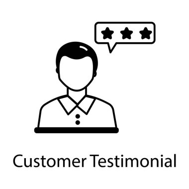 Beyaz arkaplanda müşteri geribildirim simgesi, vektör illüstrasyonu