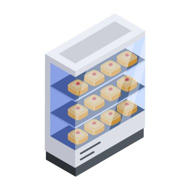 Kekli buzdolabı, vektör çizimi basit tasarım