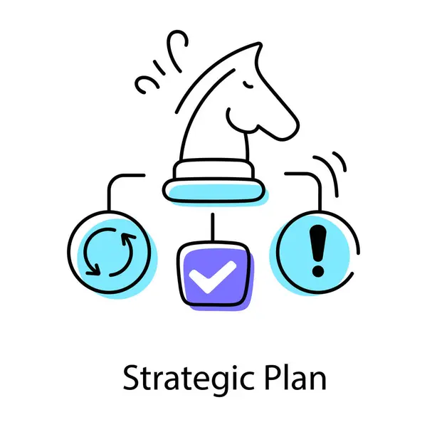 戦略的な計画は色のアイコンを満たしました ウェブサイト モバイル プレゼンテーション ロゴデザインのベクターアイコン — ストックベクタ
