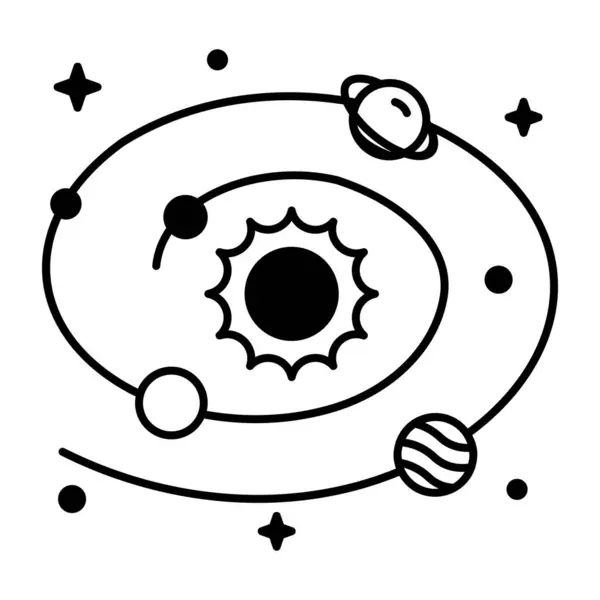 Solar System Icon Vector Illustration — Stock Vector