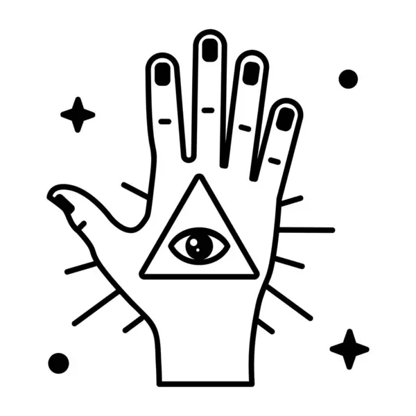 Hand Drawn Doodle Vector Illustration Mystic Magic Esoteric Symbol — Stock Vector
