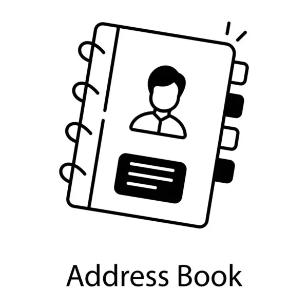 Address Book Icon Vector Illustration White Background — Stock Vector
