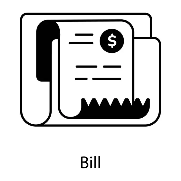 Bill Icon Vector Illustration White Background — Stock Vector