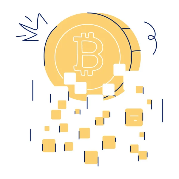 Bitcoin Icon Vector Illustration Concept — Stock Vector