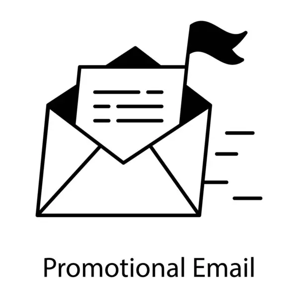 Ikona Marketingu Mail Styl Konturu — Wektor stockowy
