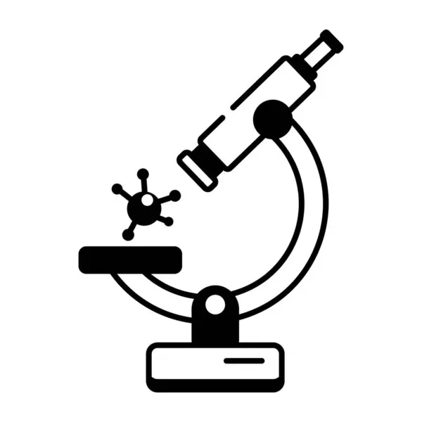 Εικονίδιο Μικροσκοπίου Διανυσματική Απεικόνιση Λευκό Φόντο — Διανυσματικό Αρχείο