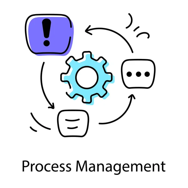 Process Management Icon Flat Design — Stock Vector