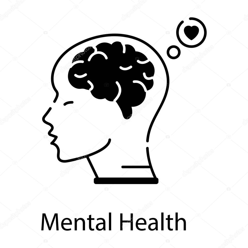Mental health icon in line design.