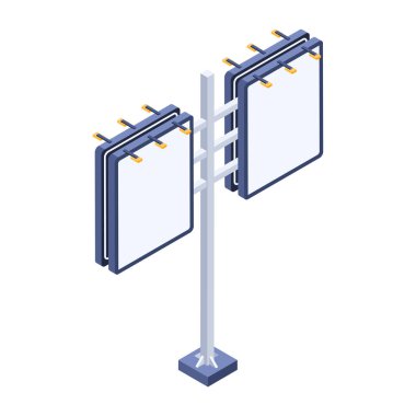 Beyaz arkaplanda reklam panosu simgesi 