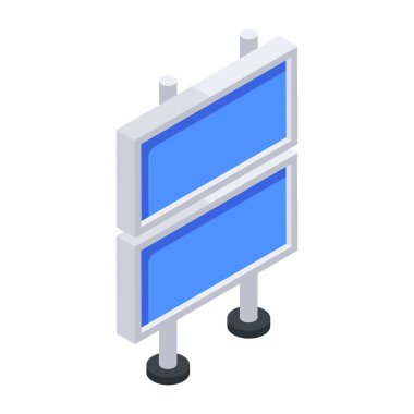 Beyaz arkaplanda reklam panosu simgesi 