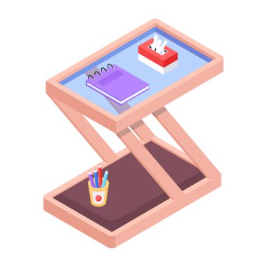 tepsisi olan bir tablonun çizgi film vektör simgesi