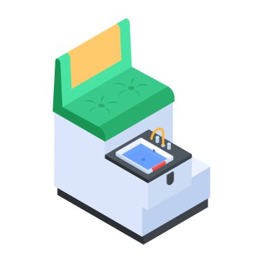 Pedikür vektör resimlemesi için spa salonu sandalyesi 