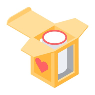 beyaz arkaplanda izole edilmiş kutu simgesi, vektör illüstrasyonu 