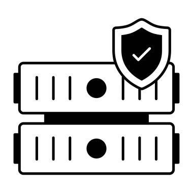 Beyaz arkaplanda veri depolama simgesi izole edildi, vektör illüstrasyonu 