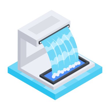 Sokak çeşme simgesi, beyaz arkaplanda vektör illüstrasyonu