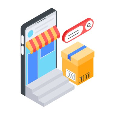 Çevrimiçi dükkan kavramı. Fonksiyonları çevrimiçi olarak kur. Modern düz tasarım vektör çizimi.