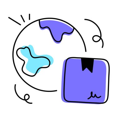 Tedarik Zinciri Yönetimi Doodle Simgesi