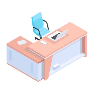 bilgisayar simgesi vektör tasarımlı ofis tablosu 