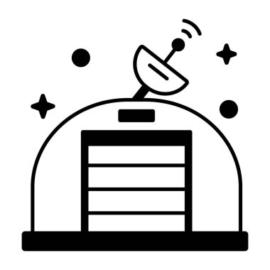 uzay istasyonu, vektör illüstrasyonu basit tasarım