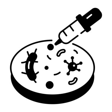 Petri dich simgesi vektör illüstrasyonu 