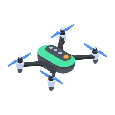 modern dron simgesi, beyaz arkaplanda vektör illüstrasyonu