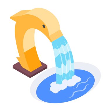 Sokak çeşme simgesi, beyaz arkaplanda vektör illüstrasyonu