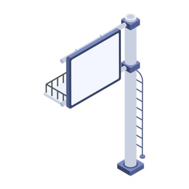 Beyaz arkaplanda reklam panosu simgesi 