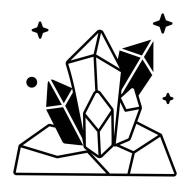 kristaller simgesi, beyaz arkaplanda vektör illüstrasyonu